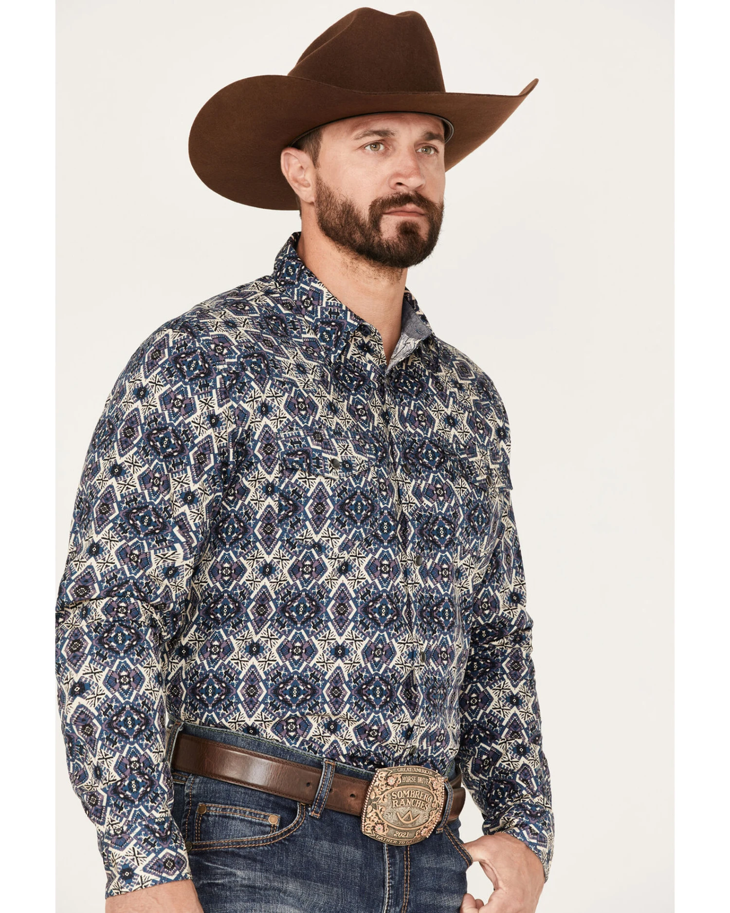 Cody James Men's Appalacian Southwestern Print Snap Western Shirt 2 Cody James Men's Appalacian Southwestern Print Snap Western Shirt - Image 2
