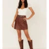 Idyllwind Women's Western Belt Leather Mini Skirt