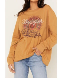Wrangler Women's Medallion Desert Graphic Long Sleeve T-Shirt -Velora Studio Shop 2000374527 702 P3