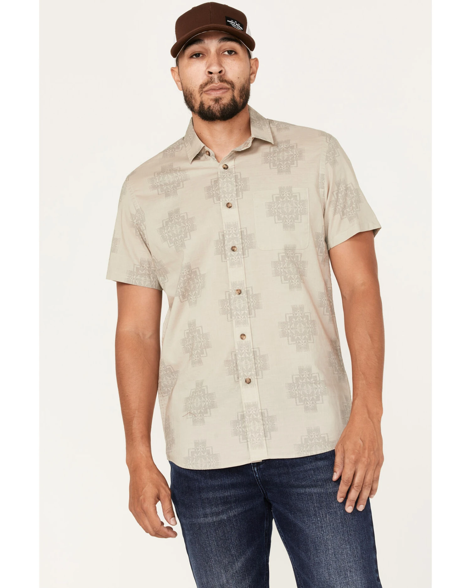 Pendleton Men's Shoreline Print Short Sleeve Western Shirt 1 Pendleton Men's Shoreline Print Short Sleeve Western Shirt