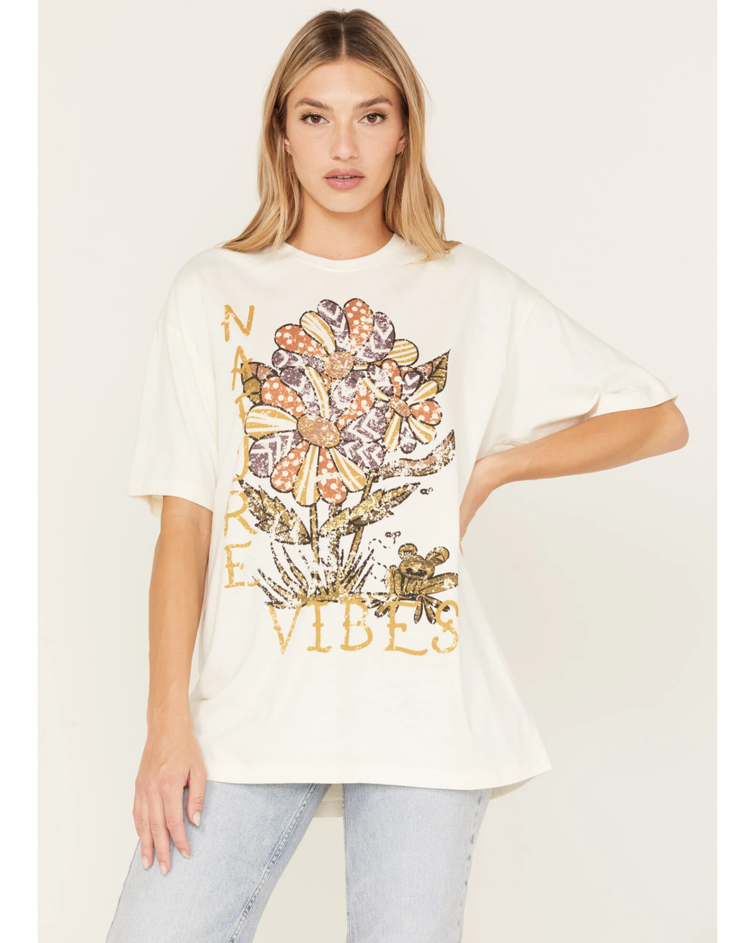 Cleo + Wolf Women's Nature Vibes Oversized Graphic Tee 1 Cleo + Wolf Women's Nature Vibes Oversized Graphic Tee