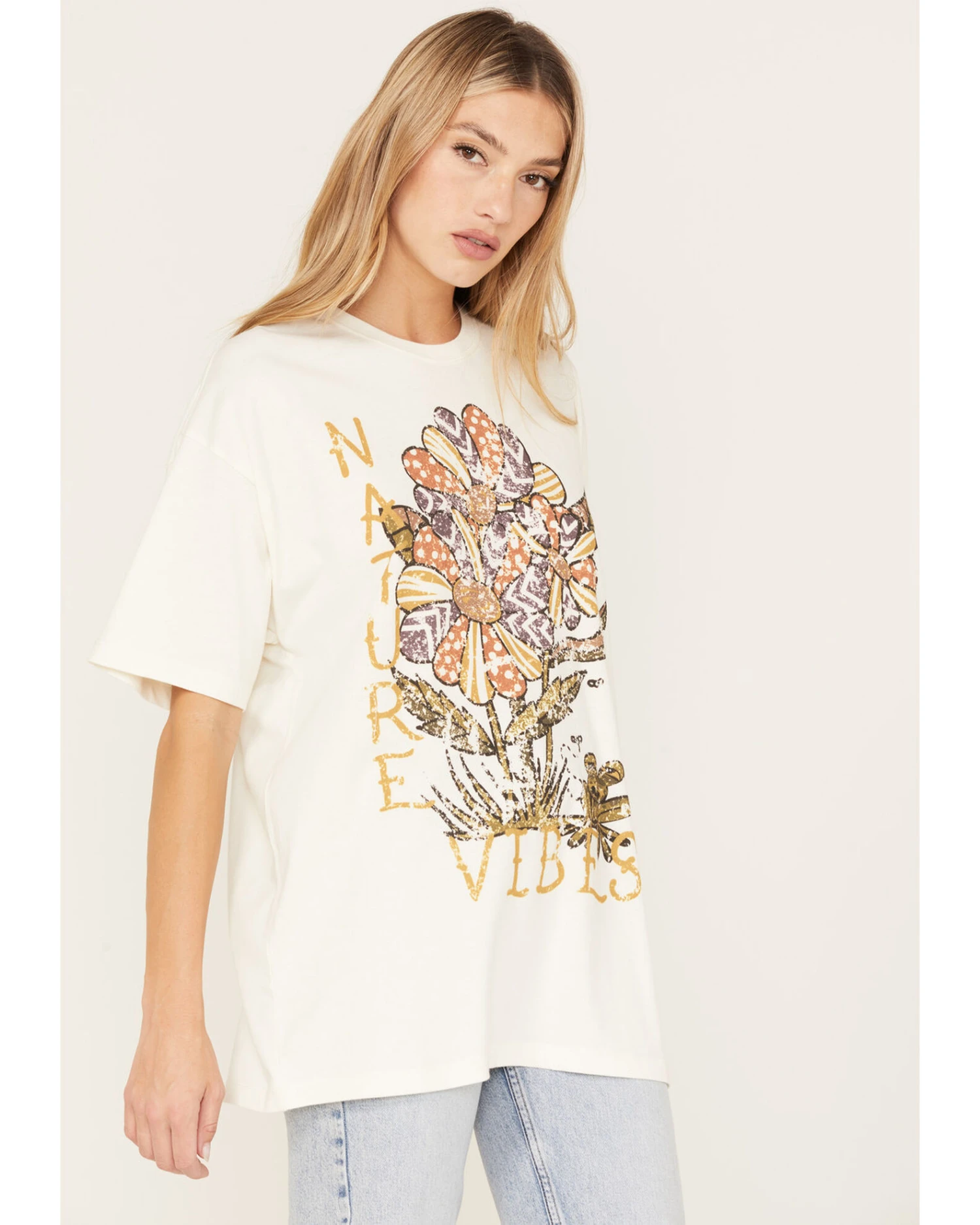 Cleo + Wolf Women's Nature Vibes Oversized Graphic Tee 2 Cleo + Wolf Women's Nature Vibes Oversized Graphic Tee - Image 2