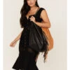 Understated Leather Women's Oversized Fringe Shoulder Bag