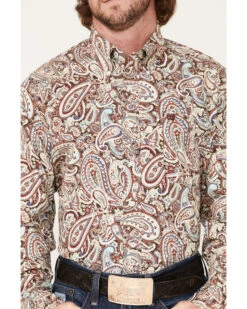 Cinch Men's Large Paisley Print Long Sleeve Button Down Western Shirt  -Velora Studio Shop 2000375225 900 P3