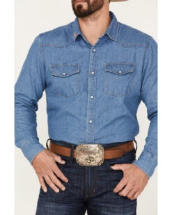 Brixton X Willie Nelson Men's Denim Long Sleeve Snap Western Shirt -Velora Studio Shop 2000375517 402 P3