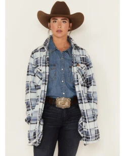 Stillwater Supply Women's Plaid Print Fleece Long Shacket