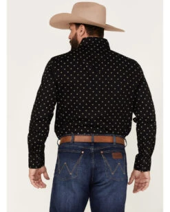 Rock & Roll Denim Men's Geometric Stretch Long Sleeve Snap Shirt  -Velora Studio Shop 2000376150 001 P4