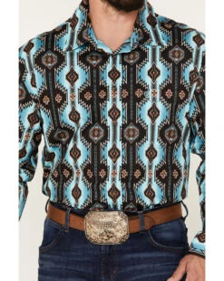 Rock & Roll Denim Men's Southwestern Print Stretch Long Sleeve Button Down Shirt -Velora Studio Shop 2000376163 442 P3