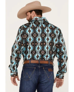Rock & Roll Denim Men's Southwestern Print Stretch Long Sleeve Button Down Shirt -Velora Studio Shop 2000376163 442 P4