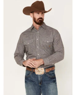 Ariat Men's Greysen Geo Print Long Sleeve Snap Western Shirt