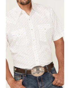 Ely Walker Men's Mini Southwestern Geo Print Short Sleeve Pearl Snap Western Shirt   -Velora Studio Shop 2000377392 100 P3