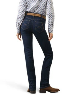 Ariat Women's R.E.A.L. Dark Wash Mid Rise Ella Stretch Straight Jeans -Velora Studio Shop 2000377690 400 P3