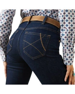 Ariat Women's R.E.A.L. Dark Wash Mid Rise Ella Stretch Straight Jeans -Velora Studio Shop 2000377690 400 P4