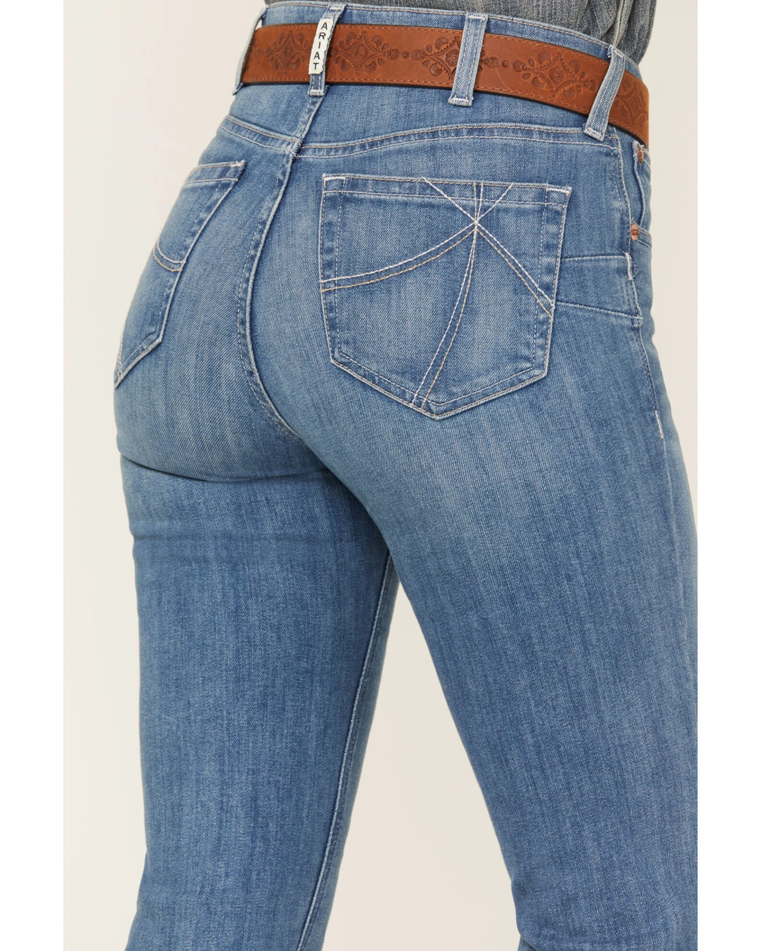 Ariat Women's R.E.A.L. Medium Wash High Rise Eloise Stretch Straight Jeans 2 Ariat Women's R.E.A.L. Medium Wash High Rise Eloise Stretch Straight Jeans - Image 2