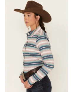 Ariat Women's Serape Stripe Long Sleeve Button-Down Kirby Stretch Shirt -Velora Studio Shop 2000377716 442 P2