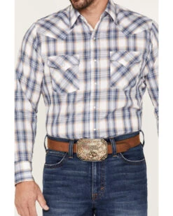 Ely Walker Men's Plaid Print Long Sleeve Pearl Snap Western Shirt  -Velora Studio Shop 2000378071 400 P3