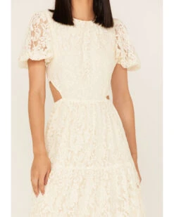 Flying Tomato Women's Just My Type Short Puff Sleeve Lace Midi Dress -Velora Studio Shop 2000378127 110 P3