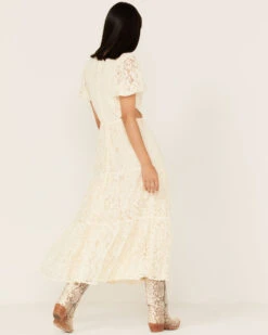 Flying Tomato Women's Just My Type Short Puff Sleeve Lace Midi Dress -Velora Studio Shop 2000378127 110 P4