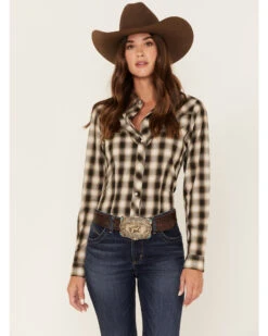 ROPER Stetson Women's Plaid Print Long Sleeve Snap Western Shirt
