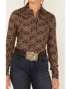 Stetson Women's Prairie Floral Print Long Sleeve Snap Western Shirt -Velora Studio Shop 2000378242 200 P3