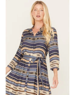 Stetson Women's Serape Stripe Print Long Sleeve Midi Dress 6 Stetson Women's Serape Stripe Print Long Sleeve Midi Dress -Velora Studio Shop 2000378246 400 P3