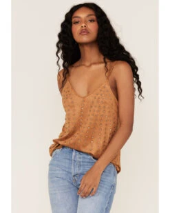 Vocal Women's Studded Faux Suede Cami Top