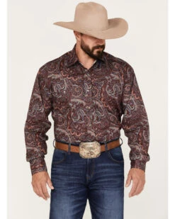 Stetson Men's Paisley Print Long Sleeve Western Shirt