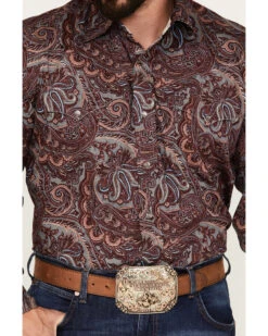 Stetson Men's Paisley Print Long Sleeve Western Shirt -Velora Studio Shop 2000378705 646 P3