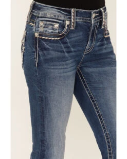 Miss Me Women's Medium Wash Mid Rise Embroidered Bootcut Jeans -Velora Studio Shop 2000378769 401 P4