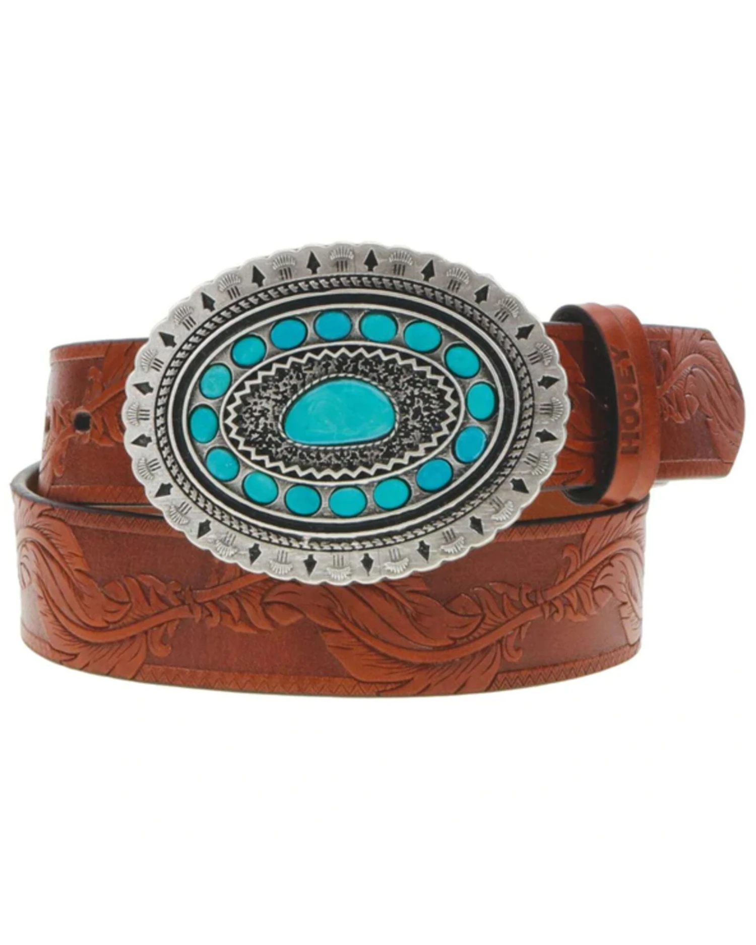Hooey Women's Original Embossed Feather Southwestern Rodeo Buckle Belt 1 Hooey Women's Original Embossed Feather Southwestern Rodeo Buckle Belt