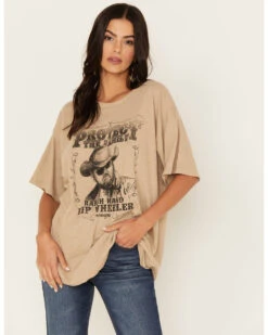 Wrangler Women's Yellowstone Rip Wheeler Ranch Hand Oversized Short Sleeve Graphic Tee