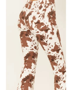 Saints & Hearts Women's High Rise Cow Print Flare Jeans -Velora Studio Shop 2000379203 103 P4