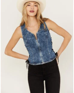Wrangler X Fender Women's Lace-Up Denim Top
