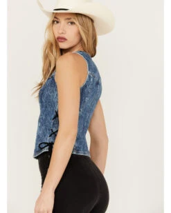 Wrangler X Fender Women's Lace-Up Denim Top -Velora Studio Shop 2000379696 400 P4