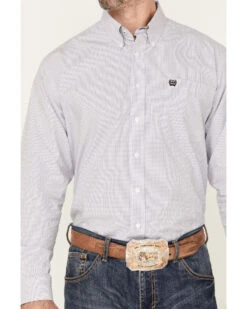 Cinch Men's Small Print Long Sleeve Button Down Western Shirt -Velora Studio Shop 2000379766 100 P3