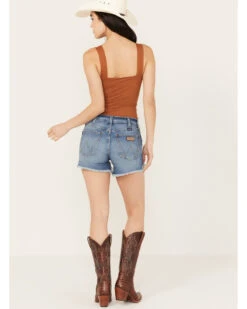 Wrangler Retro Women's Medium Wash High Rise Denim Shorts -Velora Studio Shop 2000380205 400 P3