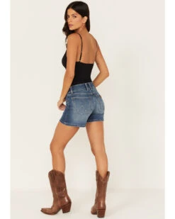 Wrangler Retro Women's Medium Wash Mid Fold Shorts -Velora Studio Shop 2000380207 400 P3