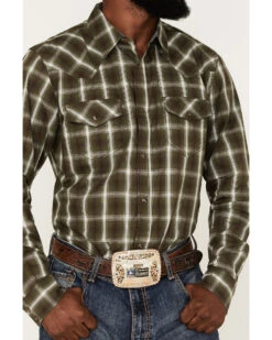 Cody James Men's Lost Trail Plaid Print Long Sleeve Snap Western Shirt - Big & Tall -Velora Studio Shop 2000380436 341 P3