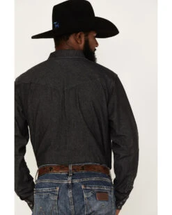 Blue Ranchwear Men's Long Sleeve Denim Western Snap Shirt 7 Blue Ranchwear Men's Long Sleeve Denim Western Snap Shirt -Velora Studio Shop 2000380500 001 P4