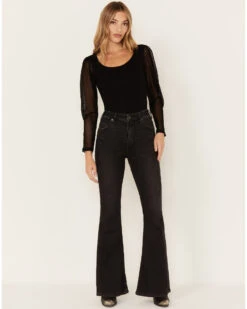 Rock & Roll Denim Women's High Rise Star Back Flare Jeans -Velora Studio Shop 2000380596 001 P4