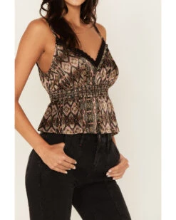 Shyanne Women's Southwestern Print Lace Cami Top -Velora Studio Shop 2000380640 251 P3