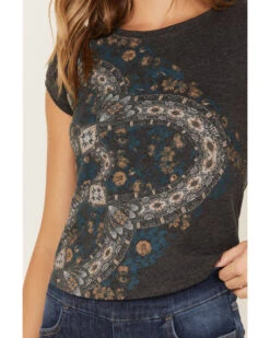 Shyanne Women's Bandana Short Sleeve Graphic Ringer Tee -Velora Studio Shop 2000380644 022 P3