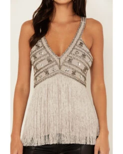 Shyanne Women's Beaded Fringe Halter Top -Velora Studio Shop 2000380665 085 P4