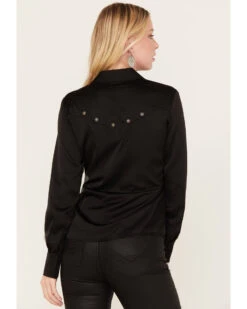 Idyllwind Women's Jellico Satin Tie-Front Western Shirt -Velora Studio Shop 2000380689 001 P4