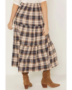 Cleo + Wolf Women's Plaid Print Button Front Midi Skirt -Velora Studio Shop 2000380778 681 P4