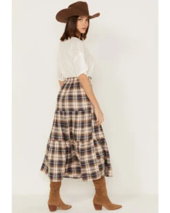 Cleo + Wolf Women's Plaid Print Button Front Midi Skirt -Velora Studio Shop 2000380778 681 P5