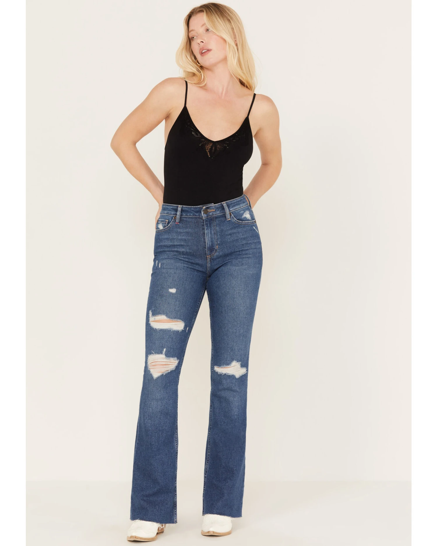 Idyllwind Women's Navaho Dark Wash High Risin' Distressed Bootcut Jeans 1 Idyllwind Women's Navaho Dark Wash High Risin' Distressed Bootcut Jeans