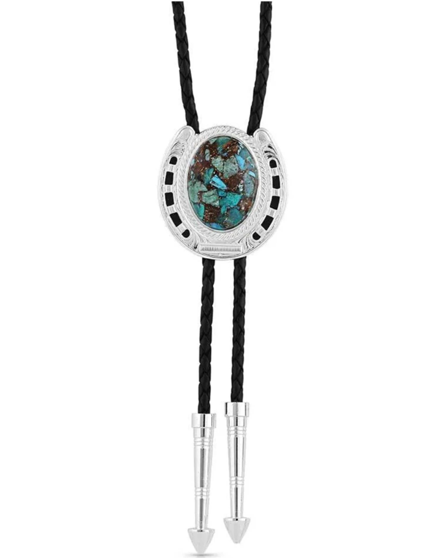 Montana Silversmiths The Pioneer's Turquoise Bolo Tie 1 Montana Silversmiths The Pioneer's Turquoise Bolo Tie