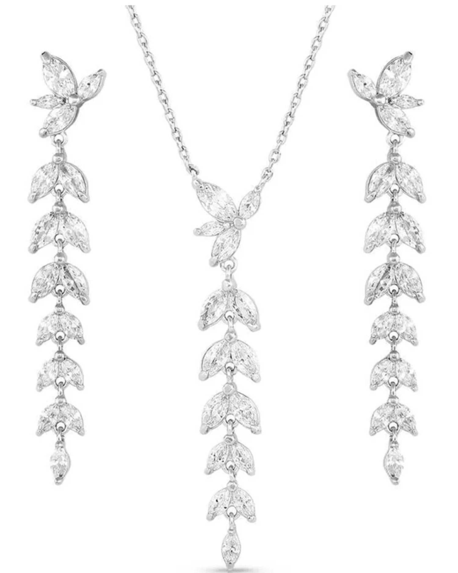 Montana Silversmiths Women's Woodbine Falls Crystal Jewelry Earrings & Necklace Set 1 Montana Silversmiths Women's Woodbine Falls Crystal Jewelry Earrings & Necklace Set