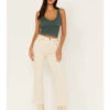 Cleo + Wolf Women's Mid Rise Flare Corduroy Pants 